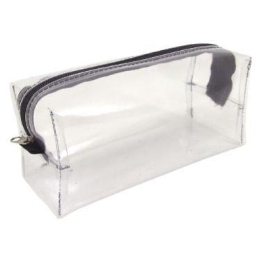 Imagem de Necessaire Box Média Transparente - Look, Transparente com preto