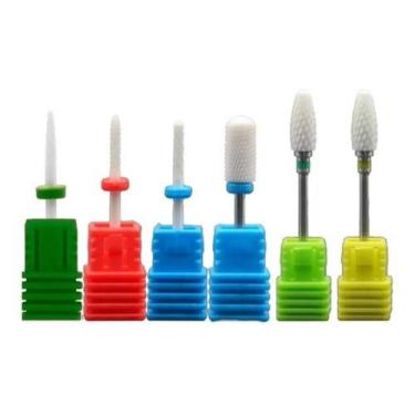 Imagem de Kit 6 Broca Cerâmica Profissional Unha Gel Acrigel Porcelana - OEM