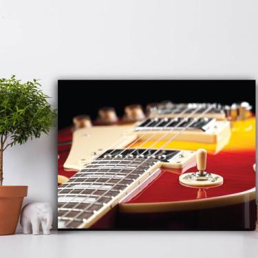 Imagem de Placa Decorativa MDF Música Guitarra Vermelha 30x40cm - Quartinhos
