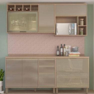 Imagem de Cozinha Modulada 4 Peças Sem Tampo Yara Luciane Vanilla-grafite - LUCI