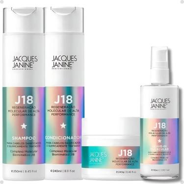 Imagem de Kit Jacques Janine J18: Shampoo, Condicionador, Máscara 240g e Leave-In 118ml