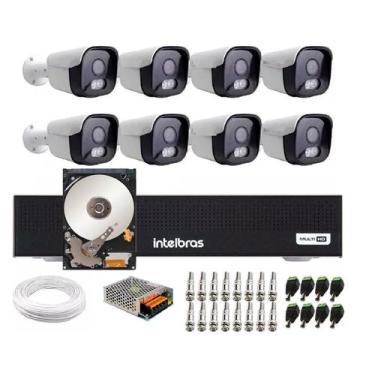 Imagem de Kit 8 Câmeras Full Color Importada Dvr Intelbras 1008c 8ch 500gb