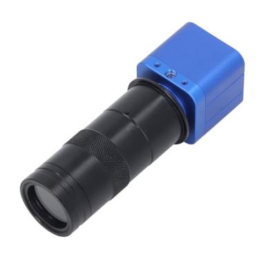 Imagem de Câmera de Microscópio Industrial 130X 1080P 24MP HD Vídeo Digital Eletrônico, para Visualização Industrial, Inspeção Visual, Reconhecimento Facial (plugue americano)