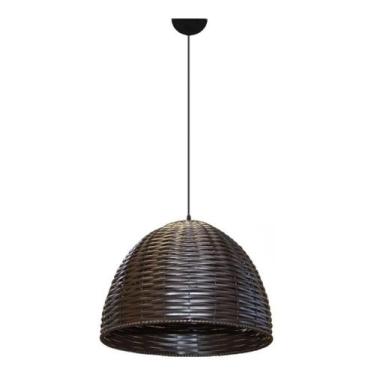Imagem de Lustre Pendente Luminaria Rustica De Junco - 35cm - Chácara, sitio - L