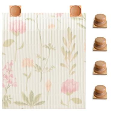 Imagem de Beyeutao Cabides de tapeçaria de madeira, 4 clipes grandes, colcha, pendurar na parede, para sala de estar, tapeçaria de grande escala, decoração de parede, tapete, expositor