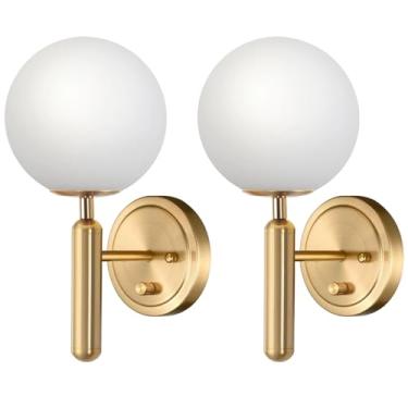 Imagem de femusytt Conjunto de Dois Apliques de Parede Reguláveis, Luminária de Parede Dourada com Interruptor para Decoração Interna, Arandela de Banheiro com Fiação de Meados Do Século com (Pacote Hardwired-2