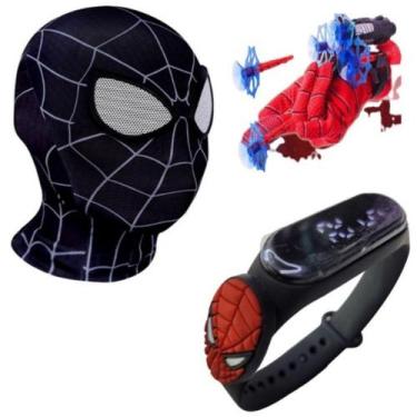 Imagem de Máscara,luva lança-dardos e relógio infantil Homem-Aranha_DT - SMACTUD