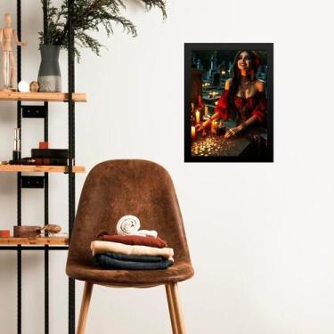 Imagem de Quadro Gravura Pomba Gira Cigana - Ritual 33x24cm - Quadros On-line, M