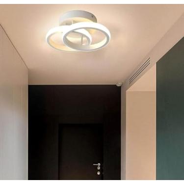 Imagem de Plafon LED Minimalista 20W – Iluminação Moderna, Redondo ou Quadrado, Para Ambientes de Até 12m² (Círculos Brancos)