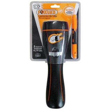 Imagem de Lanterna 5 Leds Recarregável Bivolt Foxlux Plug Novo