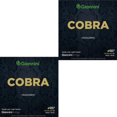Imagem de Kit 2 Encordoamento Cavaquinho Giannini Cobra GESCL Níckel .010 Leve
