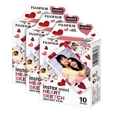 Imagem de Fujifilm Instax Mini Heart Sketch Film - 30 Filmes, Branco