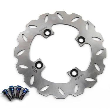 Imagem de Rotor de disco de freio traseiro com parafusos de montagem para Kawasaki Ninja ZX10R 2004-2017, Ninja ZX6R ZX600 ZX636 1998-2017, ZX9R 1998-2003, Z1000 03-06, ER6N ER6F 2006-2015, Versy.s 6500 07-14