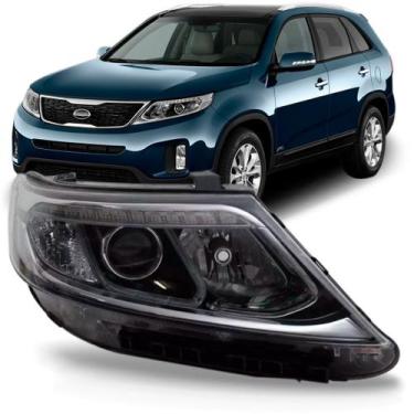 Imagem de Farol Sorento 2014 2015 Preto Elet C/motor C/led C/ent Xen - DEPO, Dir