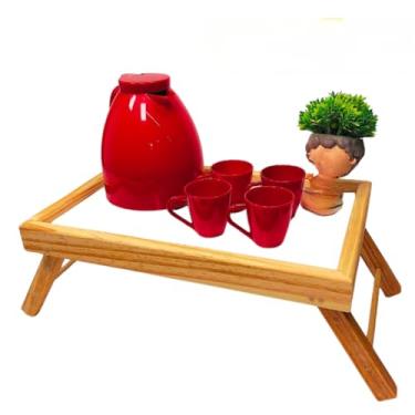 Imagem de Bandeja Café da Manhã Na Cama De Mesa Para Servir Pés Dobrável Small Em Madeira Pinus