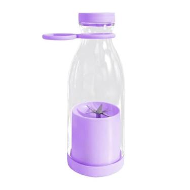 Imagem de Liquidificador Portátil USB, 420ml, Bateria 1200mAh, Lâminas em Aço Inox, 40W, Roxo