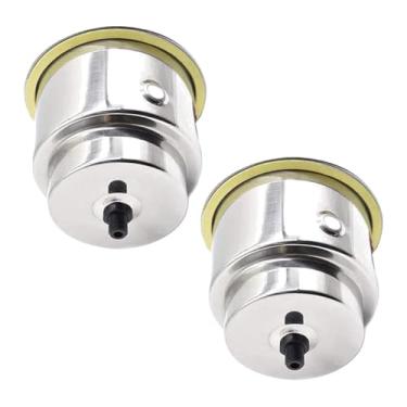 Imagem de MARINE CITY Suporte de copo de luz LED vermelha de aço inoxidável com ralo para fuzileiros navais – iates – navios – caiaques – mesas de pôquer – balcão (pacote com 2)