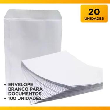 Imagem de Envelopes Branco para Envio de Currículos e Documentos Kit com 20 - Ta