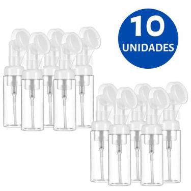 Imagem de 10 Frascos Pump Skin Care Para Limpeza Facial Com Escova Macia Silicon