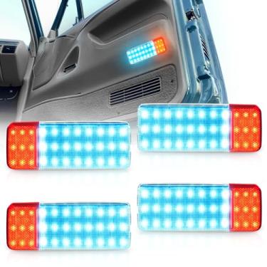 Imagem de NEIFILES 4 peças de luz de cortesia de painel interno de LED compatível com Ford Bronco F150 F250 1992-1996, F350 1992-1997, 5X mais brilhante, instalação Plug & Play, luz vermelha + azul