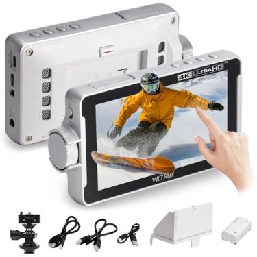 Imagem de VILTROX Monitor De Campo Para Câmera Com Tela Sensível Ao Toque Dc-V1 De 5,5 Polegadas, Monitor De Câmera Dslr Hdmi 4K Com Proteção Solar De Bateria, Entrada E Saída, Pico De Foco, Assistência 3D L