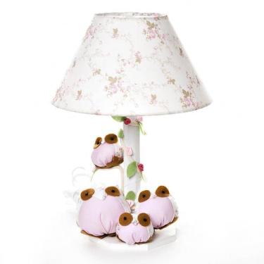 Imagem de Abajur Madeira Coruja Rosa Quarto Bebê Infantil Menina - Potinho de me