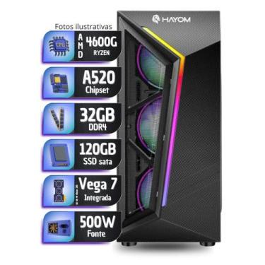 Imagem de Computador Cpu PC Gamer  AMD Ryzen 5 4600g Vega 7 32gb ddr4 240gb ssd 