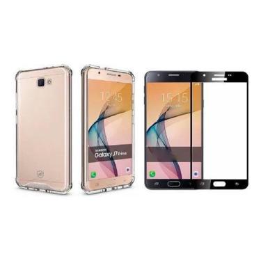 Imagem de Capinha Antichoque + Película Vidro 3d preta Para Samsung J7 Prime - U