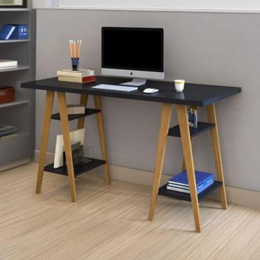 Imagem de Mesa Escrivaninha Cavalete Mdf Pinus Organização Compacta