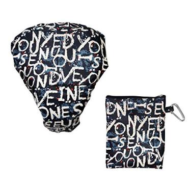 Imagem de Tainada Capa de selim resistente à água para assento de bicicleta à prova de chuva e poeira com bolsa de armazenamento portátil (grafite azul marinho)