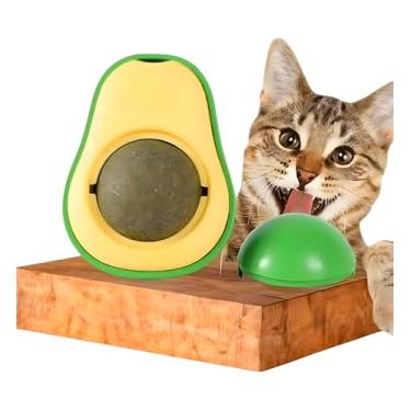 Imagem de Brinquedo Interativo para Gatos, Catnip Abacate 360° Verde e Amarelo