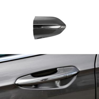 Imagem de CZShiYue Tampa de trava de maçaneta externa dianteira esquerda do carro serve para Ford Fusion 2013 2014 2015 2016 2017 2018 2019 2020 DS7Z 54218A15-DC Maçaneta de porta tampa de moldura cinza com