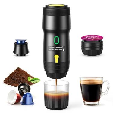 Imagem de Meseto Máquina De Café Expresso Elétrica Portátil, Cafeteira Com Aquecimento Automático Para Carro Com Usb-Cc, Cafeteira De Viagem Para Camping, Compatível Com Cápsulas Ns E Café Moído, Cafeteira Po