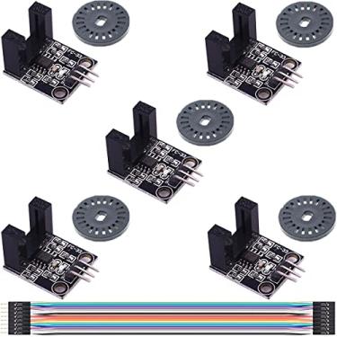 Imagem de DKARDU 5 peças LM393 H2010 Correlação Sensor Fotoelétrico Tipo Oposto Sensor de Contagem Infravermelha Motor Módulo Sensor de Velocidade com Codificadores Cabo Dupont