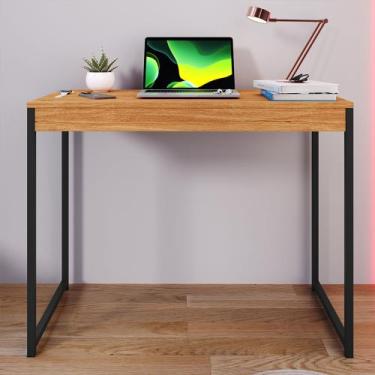 Imagem de Mesa Escrivaninha Estilo Industrial Pés de Ferro Estudo e Escritório H