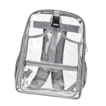 Imagem de YIJU Mochila de tênis, bolsas para raquetes, PVC, leve, transparente, grande capacidade, unissex, academia, badminton, mochila de tênis para homens e, Cinza