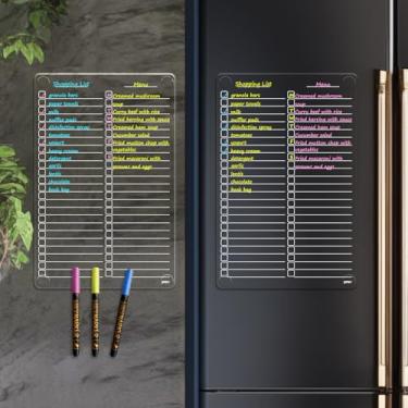 Imagem de JJPRO Quadro não magnético apagável a seco para geladeira, 21,6 x 33 cm, transparente, reutilizável, lista de itens para geladeira, armário, parede e vidro, todas as superfícies lisas