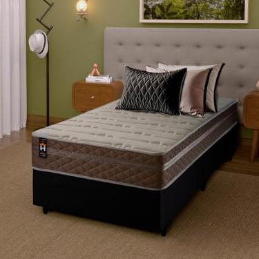Imagem de Conjunto Cama Box c/ Molas Ensacadas Georgia Bege Solteiro 96x203x60