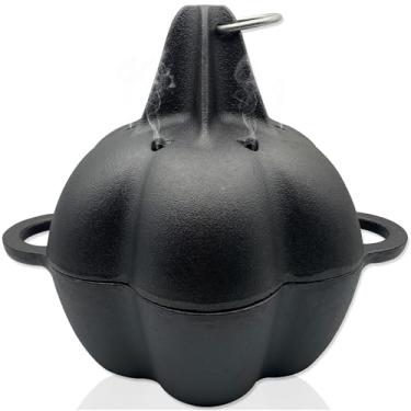 Imagem de BOLVOUD Torradeira grande de ferro fundido e padeiro de alho, caixa de defumador, torradeira de alho de ferro fundido pré-temperada para grelha, perfeita para churrasco e forno, para vegetais