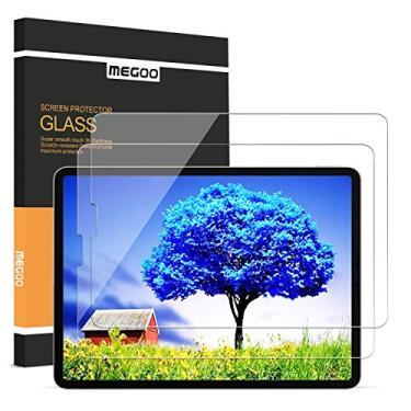 Imagem de Protetor de tela MEGOO (pacote com 2) para iPad Pro 11" (modelos 2020 e 2012), vidro temperado/ultrasensível/alta dureza/borda redonda, compatível com Apple Pencil e Face ID
