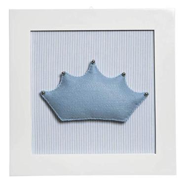 Imagem de Potinho de Mel Quadro Decorativo Corôa Quarto Bebê Infantil Menino Azul