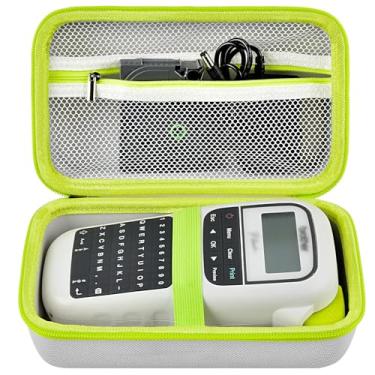 Imagem de Capa compatível com Brother para máquina de etiquetas portátil P-Touch PTH110/PRTH110/Pro PT-H111/PTE110, suporte de armazenamento, organizador de transporte para fitas de etiquetas, adaptador AC,
