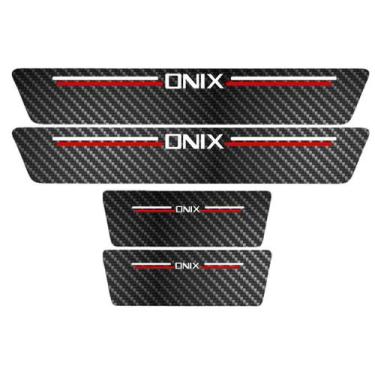 Imagem de Kit Soleira Protetora Porta Premium Red Carbono - Onix - Jhow Adesivos