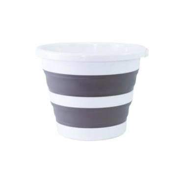 Imagem de Balde Retrátil Dobrável Cinza 12 Litros Silicone Original Multiuso Portátil (Azul)