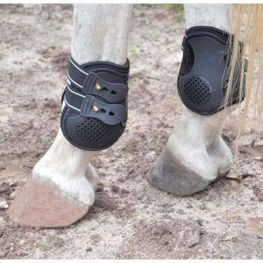 Imagem de Jeffers Botas de cano médio para equinos inglesas – proteção premium da perna de cavalo, neoprene ventilado, suporte ajustável e confortável, leve e durável para treinar, pular e andar – preto (par)