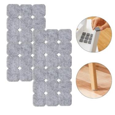 Imagem de Feltro Adesivo Pés Sofá Mesa Cadeira Placa Super Aderente 36 Unidades