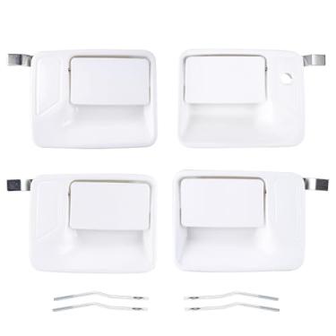 Imagem de Maçanetas externas F250 para F-250 F350 1999-2016 Super Duty, 4 peças de maçanetas externas brancas com furo de chave e maçanetas traseiras e esquerda direita externa F250 F350 Pick-up Truck