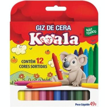 Imagem de Giz de cera fino 12 cores koala - DELTA