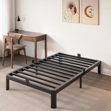Imagem de KZZLOL Estruturas de cama de solteiro 25 cm, estrutura de cama de solteiro baixa de metal, sem necessidade de mola box com rolhas de colchão, cabeceira DIY, suporte de aço resistente 1,360 kg, pernas