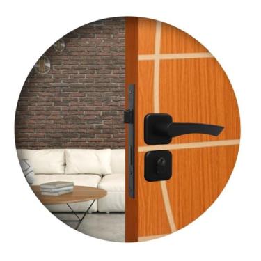 Imagem de Fechadura Externa Roseta Genebra Preto Fosco Mgm 40mm